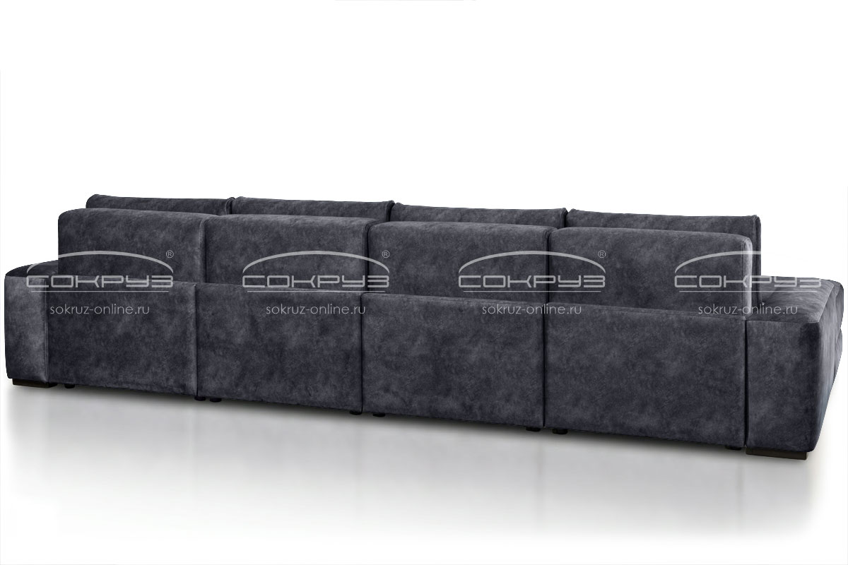 Модульный диван Палермо 2В/1 п-образный, черный фото